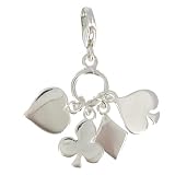 Les Poulettes Jewels - Charms Bracelet Poker Game -Four Colors- Sterling Silver - with Lobster Clasp