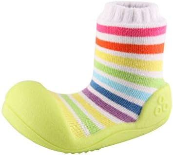 Attipas Premium First Walking Shoes for Baby Girls Boys (Rainbow Green, Medium 4.5M US Toddler)