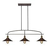 YOBO Lighting Antique Kitchen Island Pendant, 3-light Metal Ceiling Chandelier