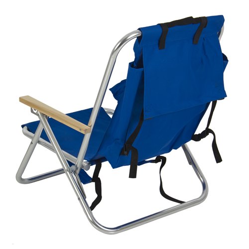Backpack Beach Chair Folding Portable Blue Solid Construction Camping