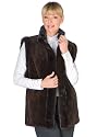Sheared Mink Vest Reversible to Fabric-Brown