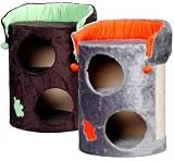 Whisker World Duplex with Rooftop Perch - Grey
