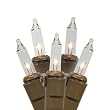 Set of 20 Clear Mini Christmas Lights - Brown Wire