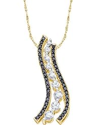 0.50CTW DIAMOND JOURNEY PENDANT 14K Yellow-gold Real Charm Pendant