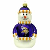 NFL Minnesota Vikings Blown Glass Snowman Ornament
