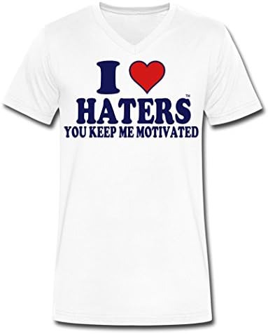 Disguiser I Love Haters You Keep Me Motivated Novelty Men's Short Sleeves White Cotton T-Shirts XL