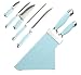 Kitchen Craft Coloured Knife set with Matching Block - Blue