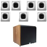 Acoustic Audio S191 7-5.25" Surround Sound Speakers w/10" Powered Subwoofer