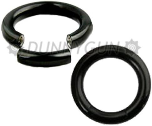 14G 1/2" Pair Black Steel Segment Rings