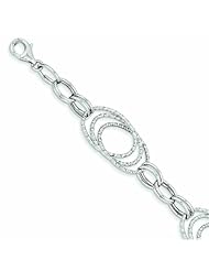 14K White Gold Polished Fancy Link Bracelet 7.5 Inches