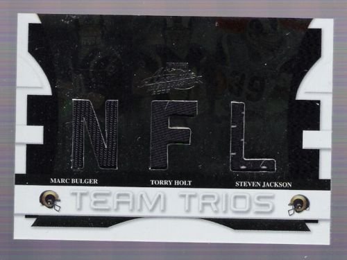 STEVEN JACKSON MARC BULGER TORRY HOLT 2008 Playoff Absolute Memorabilia Team Trios TRIPLE JERSEY Card #005 of only 100 Made! St. Louis Rams Football