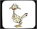 Decorated Mouse Pad with anxious, chicken, looking