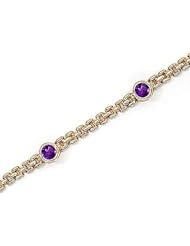14kt Yellow Gold Round Amethyst Bracelet