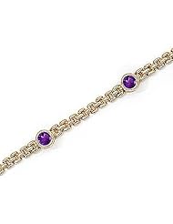 14kt Yellow Gold Round Amethyst Bracelet