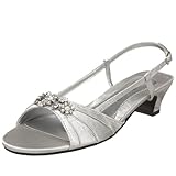 IMAGE OF Annie Shoes Women's Aliza Slingback,Silver Satin,11 W US