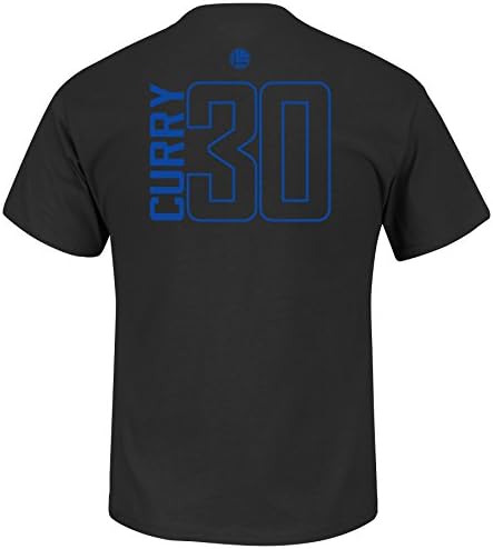 Stephen Curry Golden State Warriors Black On Black Color Pop Vertical Name And Number T-Shirt (Black) S