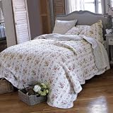 Boudoir quilted throwover printed with springtime flowers print 250x260