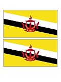 2 Brunei Flag Stickers Decal Bumper Window Laptop Phone Auto Boat Wall