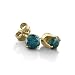 14K Yellow Gold Blue Diamond Stud Earrings 1/4ct tw