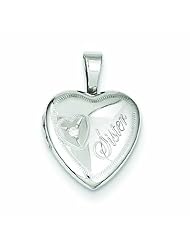 Genuine .925 Sterling Silver & Diamond Sister Heart 12mm Locket 1.3 Grams. 100% Satisfaction Guaranteed.