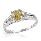 Ring With 1.05ctw Precious Stones - Genuine Diamonds Well Made in 14K White Gold- Size 7 (Size 7)