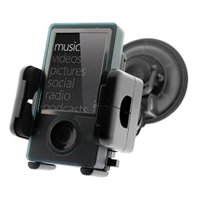 Windshield Car Mount Holder with Large Suction Cup for Microsoft Zune 120GB, 80GB, 30GB MP3 Player