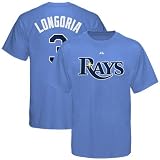 Tampa Bay Rays Evan Longoria Majestic Light Blue T Shirt (XL)