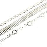Set of Three Sterling Silver Fashion Bracelets w/ Free Gift Pouches
