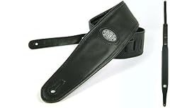 Black 'Extra Long Series' Leather Guitar Strap for Electric/Acoustic/Bass Guitar