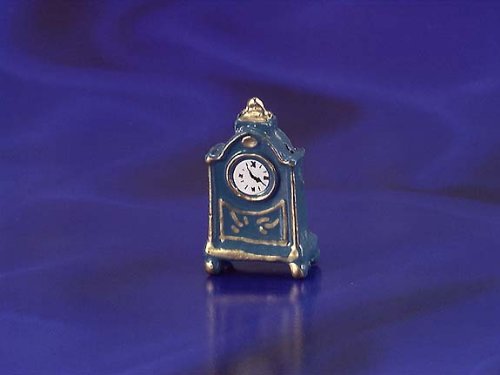 Miniature Blue and Gold Mantle Clock