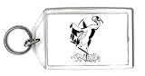 Keychain with walking, crane, white, bird, black