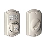 Schlage BE365VCAM619 Camelot Keypad Deadbolt, Satin Nickel