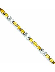 Genuine .925 Sterling Silver Citrine Bracelet 10.3 Grams . 100% Satisfaction Guaranteed.