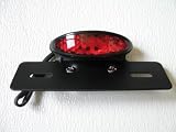 Custom Black LED Integrated Taillight Brake Light Turn Signals License Plate Light Fender Eliminator Plate Tag Holder for Harley, Honda, Yamaha, Suzuki, Kawasaki, Custom Bike, Cruiser, Choppers, Scooters, Vespa, Moped