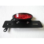Custom Black LED Integrated Taillight Brake Light Turn Signals License Plate Light Fender Eliminator Plate Tag Holder for Harley, Honda, Yamaha, Suzuki, Kawasaki, Custom Bike, Cruiser, Choppers, Scooters, Vespa, Moped