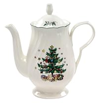 Nikko Ceramics Happy Holidays Coffee Pot with Lid