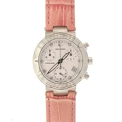 Accutron Women's 26R10 Chamonix Diamond Chronograph Orange Leather Watch