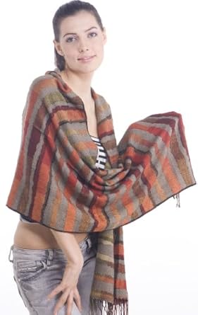 Multi Vibrant Fantastic Stripe Super Soft Viscose Pashmina Shawl Stole Wrap