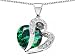 10.30 cts 925 Sterling Silver 14K White Gold Plated Lab Created Heart Shape Emerald Pendant