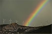 photo poster Wind turbines and rainbow, south of Calvi. in size: 30 x 20 cm by G. Doyle