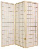 Four Foot Feet - 4ft. Window Pane Japanese Shoji Privacy Screen Room Divider - 4 Panel Natural