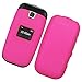 Eagle Cell Snap-On Rubberized Hard Protector Case Cover for LG 450 Flip Phone - Retail Packaging - Hot Pink