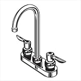 American Standard 7501.170.002 Monterrey Centerset Gooseneck Bathroom Faucet with Drain and Wrist Blade Handles