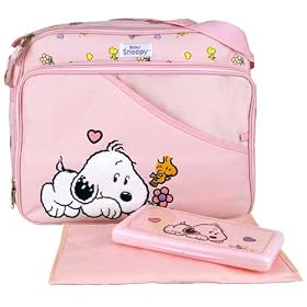 Buy Baby Snoopy Large Pink Diaper Bag + Wipe Case by Baby Snoopy