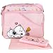 Baby Snoopy Large Pink Diaper Bag + Wipe Case