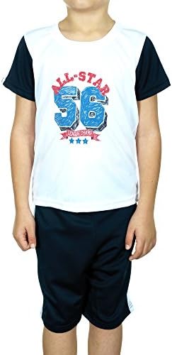 Turtle Bay Boys 2-piece Printed Shirt &amp; Shorts Set (5/6, White/Black)