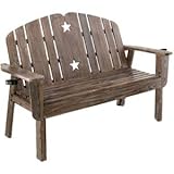 IMAGE OF Natural Wooden Bench with Star Cut Outs