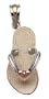 14k Yellow Gold and Rhodium Sandal w/ Rose Heart Charm