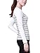 Allegra K Women Round Neck Shirts Striped T Shirts Long Sleeve Casual Tops