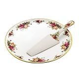 Royal Albert Old Country Roses Cake Plate with Server